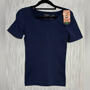 Shapermint Deep Blue Short Sleeve Top